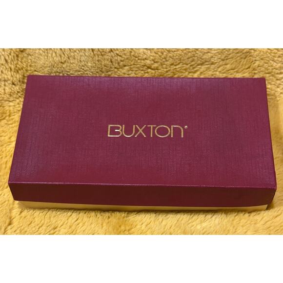 Buxton Brown Leather Tri Fold Organizer Wallet Vintage checkbook designer chic - Picture 2 of 11